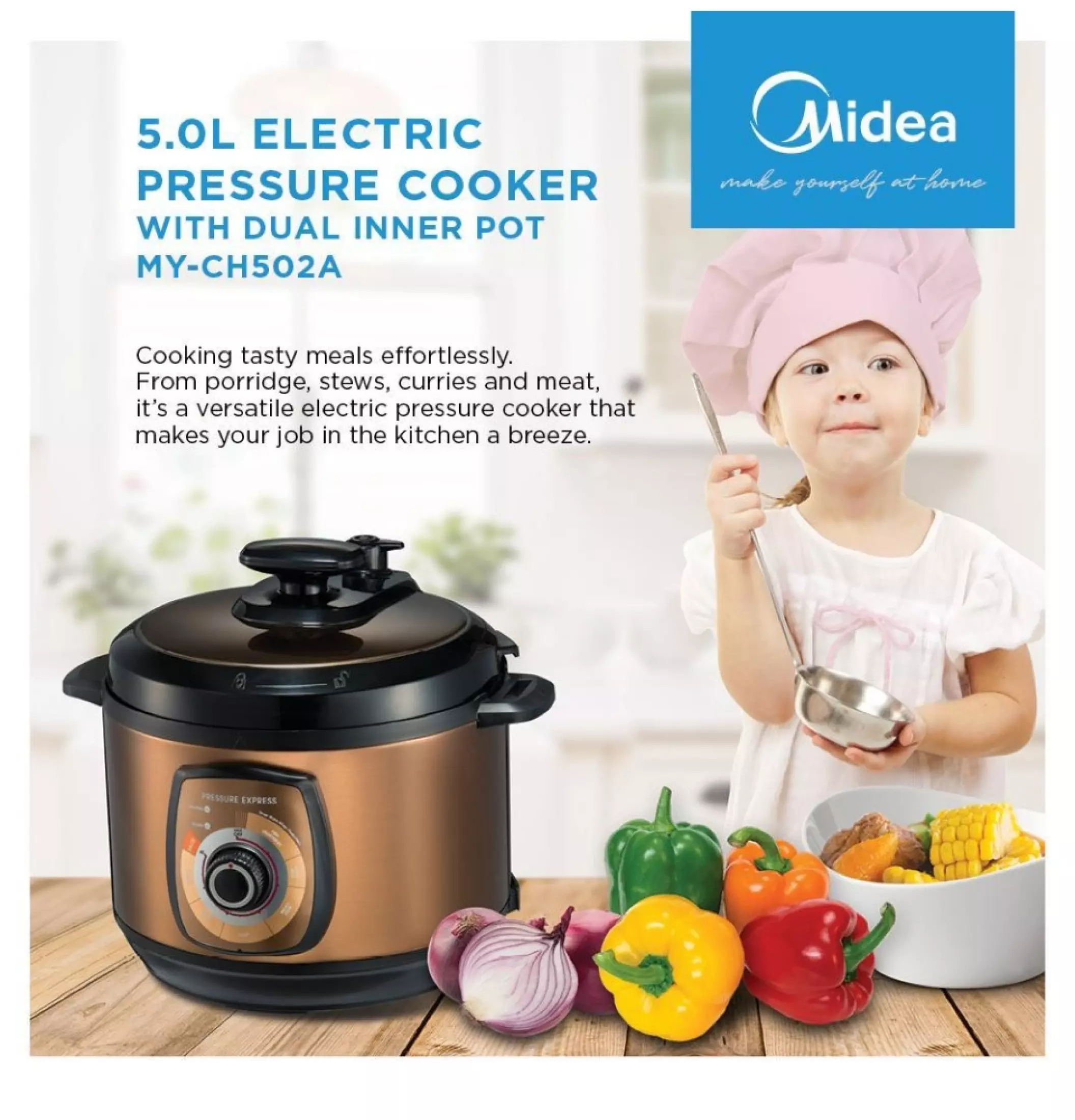 MIDEA 5L Pressure Cooker MYCH502A NonStick Inner Pot 1NOWmy